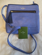 Bolso Bandolera Kate Spade New York Saturday Azul Cartera Borla Bolsillos Cremallera