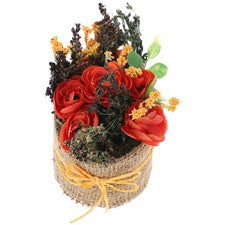 Bonsai de flores simuladas para sala de estar decoración del hogar decoración del hogar (naranja) 1 pieza
