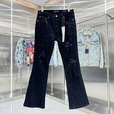 Moda Para hombres Personalidad Pantalones Deshilachados Informales Simplicidad Acampanados Jeans PU6014
