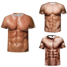 Divertidas Camisetas Hombre Estampado Muscular Ocio Ropa Deportiva Moda