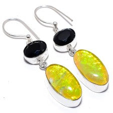 Pendiente de joyería de plata esterlina 925 con piedras preciosas de ónix de ...