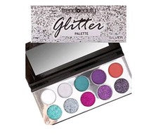 Trendbeauty Paleta Brillo Plata Teal Púrpura Rosa Marrón Polvo Prensado