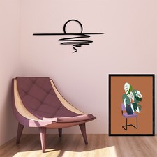 Arte de pared de metal abstracto minimalista decoración para hogar oficina sala de estar