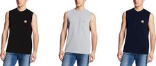 Camiseta de peso medio sin mangas con bolsillo ropa de trabajo Carhartt para hombre