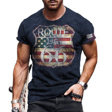 Camiseta Hombre US Route 66 Moda Estampado Gráfico Antiguo Ultra Suave Camiseta