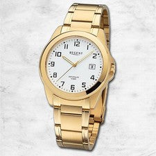 Regent Metal Reloj de los Hombres Pulsera Cuarzo Oro Pulsera de Metal URF1284