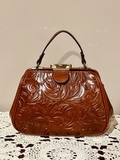 Bolso Patricia Nash Gracchi nuevo con etiquetas con marco de cuero equipado Florence precio de venta sugerido por el fab