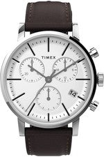 Orologio Uomo TIMEX MIDTOWN TW2V36600 Chrono Pelle Marrone