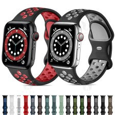 Correa deportiva de silicona correa de reloj de repuesto para Apple Watch serie 10 9 8 7 SE 6 5 4 3 2