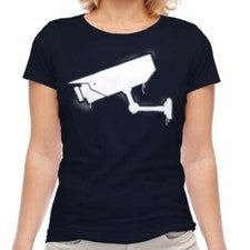 CCTV Grafiti Moda Mujer Estampado Camiseta Banksy Inspirado Arte Callejero Botín