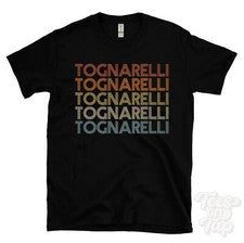 CAMISETA ESTILO RETRO REPETIDA TOGNARELLI para hombre y mujer novedad genial nombre regalo