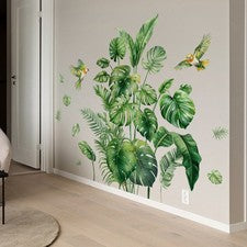 Pegatinas de pared nórdicas tropicales verdes PVC calcomanías impermeables para decoración del hogar