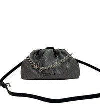 BOLSO BANDOLERA BANDOLERA BANDOLERA DENIM NEGRO CRISTAL CADENA PEQUEÑA MICHAEL KORS NOLA