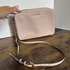 Cartera Bandolera Michael Kors Jet Set Grande Este Oeste Mujer Saffiano-Rosa Dorado