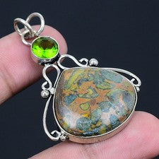Colgante de joyería de plata esterlina 925 con piedras preciosas de...