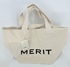 Bolso de Mano MERIT The Everything de Lona Extra Grande Crema Lanzamiento Limitado Nuevo