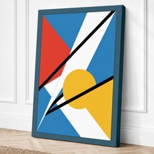 Impresión en lienzo geométrica dinámica angular arte de pared decoración del hogar listo para colgar