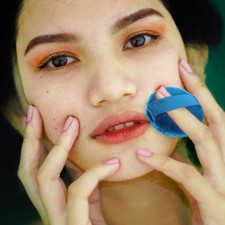 Herramientas de reemplazo de soplo de polvo cosmético redondo flexible maquillaje belleza 2 piezas