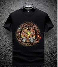 Nueva Camiseta de Lujo para Hombres Diamante Tigre Estrás Moda Alta Calidad
