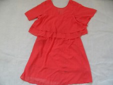 VERO MODA leichtes Kleid m. Volant DORA orangerot Gr. M NEU