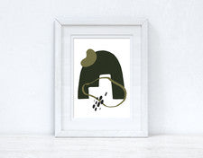 Impresión abstracta de 4 colores verde y negro para decoración de pared del hogar