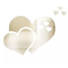 Pegatinas de pared con espejo de corazón 3D - nuevas, decoración del hogar hágalo usted mismo, acento romántico para hab