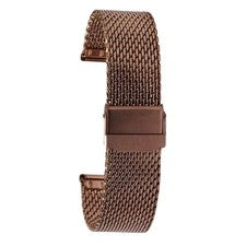 Correa de reloj de malla color bronce pulsera milanesa acero inoxidable 18 mm 20 mm 22 mm