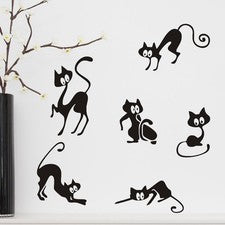 Pegatinas de decoración de pared para salón decoración del hogar gato extraíbles