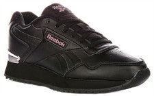 Zapatillas deportivas Reebok Glide de cuero ondulado con cordones para mujer en negro rosa Reino Unido 3-8
