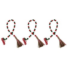3 piezas cuentas de madera borla granja cuentas colgantes de pared decorativas para el hogar