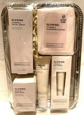 Juego de regalo de 5 piezas para el cuidado facial de vitamina C brillante (sellado con bandeja de metal)