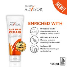 Mascarilla Reparadora Cabello Makarizo Advisor Queratina 100 ml Cuidado Cabello Seco Dañado