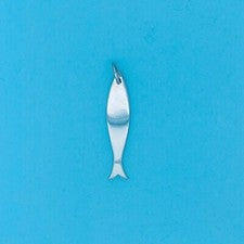 Colgante de pez Ichthys pulido de plata de ley 925 genuino