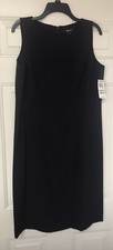 Nuevo con etiquetas Vestido Style & Co. Para Mujer Negro Talla 12 Sin Mangas Poliéster Forrado Cremallera Trasera