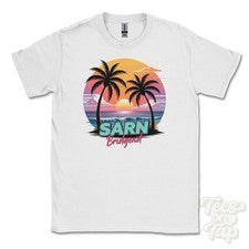 CAMISETA SARN BRIDGEND - Retro Estilo Miami Divertida Parodia de Verano Reino Unido