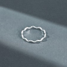 Anillo de mujer estrecho ondas plata de ley 925 41 - 61