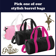 Bolso de Baile Barril Personalizado Niñas Brillo Niños Escuela Gimnasia Ballet