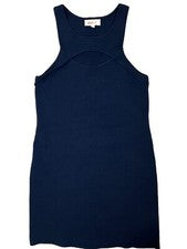 Vestido para mujer Listicle ceñido al cuerpo grande azul marino recorte sin mangas acanalado elástico rodilla