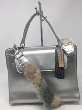 Bolso de mano para mujer Street Level de cuero plateado con correa desmontable de piel sintética