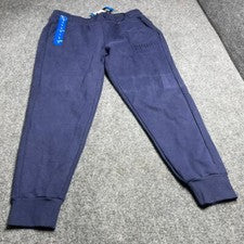 Pantalones de chándal Puma azules para hombre con cordón polar pierna recta con logotipo talla L