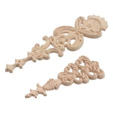 2 piezas calcomanías de madera beige apliques tallados duraderos para chimenea y decoración del hogar