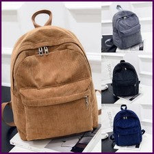 Nueva Tendencia Mochila Moda Mujeres Pana Mochila Universitaria Mujeres Color Sólido.