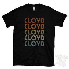 CAMISETA ESTILO RETRO REPETIDO CLOYD Hombre y Mujer Novedad Genial Nombre Regalo