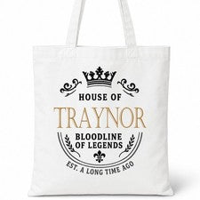 Bolso de Mano TRAYNOR Family Surname House Of White Algodón