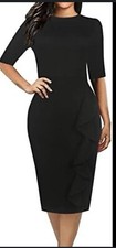 Mujer Vestido Bodycon Negro con un Toque de Glamour Talla L