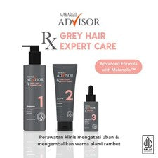 Makarizo Advisor RX Cabello Gris Experto Cuidado 3 en 1 Champú Mascarilla Suero Anti Canas