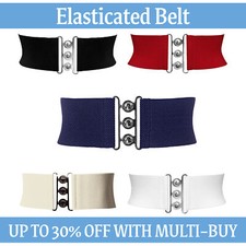 Cinturón de moda elástico para mujer y mujer informal elástico cintura ancha hebilla vestido