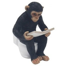 CHEEKY MONKEY PEQUEÑO LECTURA EN EL INODORO ADORNO DECORACIÓN DEL HOGAR