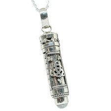 Medallón Piedra Luna Colgante Triquetra Vial Collar Plata de Ley 925 Joyería