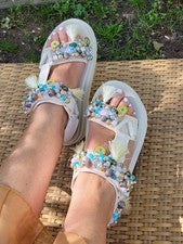 Sandalia mujer Nan-Ku Couture EKS-05H beige crema blanco plataforma
